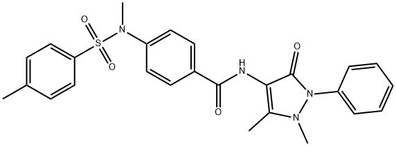 N-(1,5-dimethyl-3-oxo-2-phenyl-2,3-dihydro-1H-pyrazol-4-yl)-4-{methyl[(4-methylphenyl)sulfonyl]amino}benzamide Structure