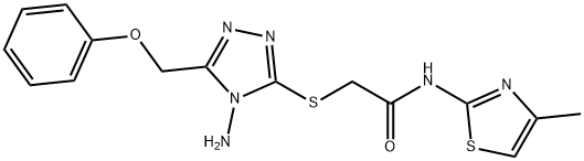2-{[4-amino-5-(phenoxymethyl)-4H-1,2,4-triazol-3-yl]sulfanyl}-N-(4-methyl-1,3-thiazol-2-yl)acetamide Structure