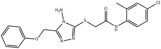 2-{[4-amino-5-(phenoxymethyl)-4H-1,2,4-triazol-3-yl]sulfanyl}-N-(4-chloro-2-methylphenyl)acetamide,694507-87-4,结构式