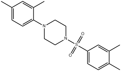 1-(2,4-dimethylphenyl)-4-[(3,4-dimethylphenyl)sulfonyl]piperazine 结构式