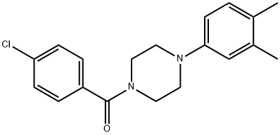 1-(4-chlorobenzoyl)-4-(3,4-dimethylphenyl)piperazine 结构式