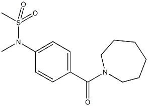 N-[4-(1-azepanylcarbonyl)phenyl]-N-methylmethanesulfonamide 结构式