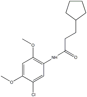 N-(5-chloro-2,4-dimethoxyphenyl)-3-cyclopentylpropanamide 化学構造式