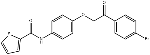 N-{4-[2-(4-bromophenyl)-2-oxoethoxy]phenyl}-2-thiophenecarboxamide Struktur