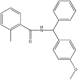 N-[(4-methoxyphenyl)(phenyl)methyl]-2-methylbenzamide 化学構造式