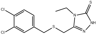 5-{[(3,4-dichlorobenzyl)sulfanyl]methyl}-4-ethyl-4H-1,2,4-triazol-3-yl hydrosulfide Structure