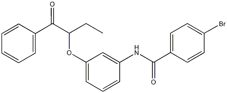 N-[3-(1-benzoylpropoxy)phenyl]-4-bromobenzamide Struktur