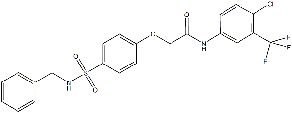 2-{4-[(benzylamino)sulfonyl]phenoxy}-N-[4-chloro-3-(trifluoromethyl)phenyl]acetamide Structure