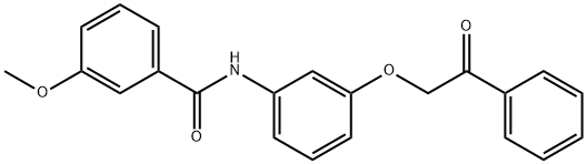 3-methoxy-N-[3-(2-oxo-2-phenylethoxy)phenyl]benzamide 化学構造式