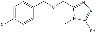 5-{[(4-chlorobenzyl)sulfanyl]methyl}-4-methyl-4H-1,2,4-triazole-3-thiol,695174-09-5,结构式