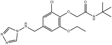 N-(tert-butyl)-2-{2-chloro-6-ethoxy-4-[(4H-1,2,4-triazol-4-ylamino)methyl]phenoxy}acetamide 结构式