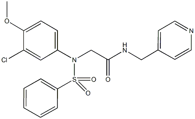 2-[3-chloro-4-methoxy(phenylsulfonyl)anilino]-N-(4-pyridinylmethyl)acetamide,695174-96-0,结构式