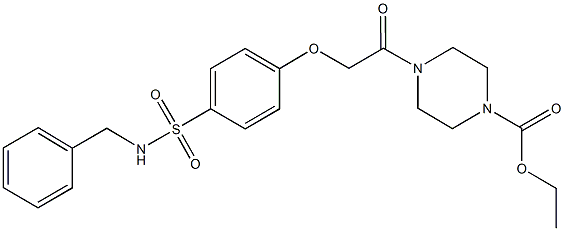 ethyl4-({4-[(benzylamino)sulfonyl]phenoxy}acetyl)-1-piperazinecarboxylate Structure