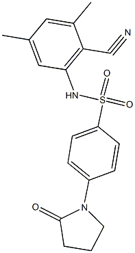 N-(2-cyano-3,5-dimethylphenyl)-4-(2-oxo-1-pyrrolidinyl)benzenesulfonamide Struktur