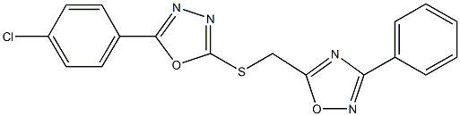 5-({[5-(4-chlorophenyl)-1,3,4-oxadiazol-2-yl]sulfanyl}methyl)-3-phenyl-1,2,4-oxadiazole Struktur