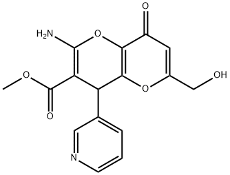 methyl 2-amino-6-(hydroxymethyl)-8-oxo-4-(3-pyridinyl)-4,8-dihydropyrano[3,2-b]pyran-3-carboxylate Structure