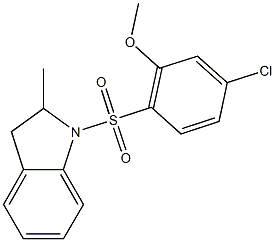 1-[(4-chloro-2-methoxyphenyl)sulfonyl]-2-methylindoline Structure