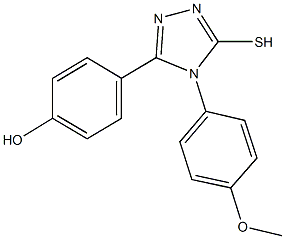 4-[4-(4-メトキシフェニル)-5-メルカプト-4H-1,2,4-トリアゾール-3-イル]フェノール 化学構造式