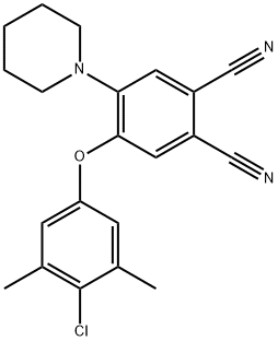 4-(4-chloro-3,5-dimethylphenoxy)-5-(1-piperidinyl)phthalonitrile 结构式