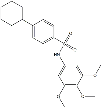 4-cyclohexyl-N-(3,4,5-trimethoxyphenyl)benzenesulfonamide,696623-31-1,结构式