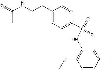 N-(2-{4-[(2-methoxy-5-methylanilino)sulfonyl]phenyl}ethyl)acetamide,696624-29-0,结构式