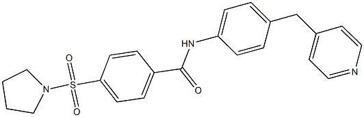 N-[4-(4-pyridinylmethyl)phenyl]-4-(1-pyrrolidinylsulfonyl)benzamide Structure