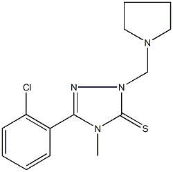 5-(2-chlorophenyl)-4-methyl-2-(1-pyrrolidinylmethyl)-2,4-dihydro-3H-1,2,4-triazole-3-thione Structure