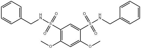 N~1~,N~3~-dibenzyl-4,6-dimethoxy-1,3-benzenedisulfonamide 化学構造式