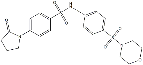 N-[4-(4-morpholinylsulfonyl)phenyl]-4-(2-oxo-1-pyrrolidinyl)benzenesulfonamide 化学構造式