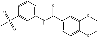 3,4-dimethoxy-N-[3-(methylsulfonyl)phenyl]benzamide 化学構造式