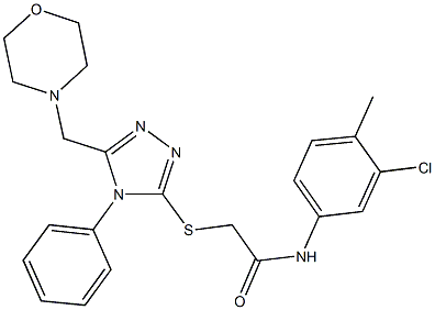 N-(3-chloro-4-methylphenyl)-2-{[5-(4-morpholinylmethyl)-4-phenyl-4H-1,2,4-triazol-3-yl]sulfanyl}acetamide Struktur