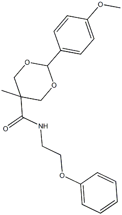 2-(4-methoxyphenyl)-5-methyl-N-(2-phenoxyethyl)-1,3-dioxane-5-carboxamide Struktur