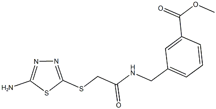 methyl 3-[({[(5-amino-1,3,4-thiadiazol-2-yl)sulfanyl]acetyl}amino)methyl]benzoate Structure