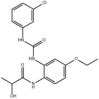 N-(2-{[(3-chloroanilino)carbonyl]amino}-4-ethoxyphenyl)-2-hydroxypropanamide 化学構造式