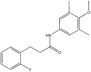 3-(2-fluorophenyl)-N-(4-methoxy-3,5-dimethylphenyl)propanamide,697229-63-3,结构式