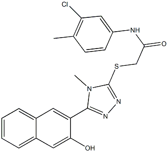 N-(3-chloro-4-methylphenyl)-2-{[5-(3-hydroxy-2-naphthyl)-4-methyl-4H-1,2,4-triazol-3-yl]sulfanyl}acetamide Structure