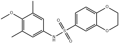 N-(4-methoxy-3,5-dimethylphenyl)-2,3-dihydro-1,4-benzodioxine-6-sulfonamide,697229-80-4,结构式