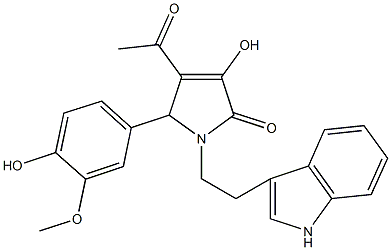 4-acetyl-3-hydroxy-5-(4-hydroxy-3-methoxyphenyl)-1-[2-(1H-indol-3-yl)ethyl]-1,5-dihydro-2H-pyrrol-2-one Structure