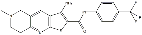 3-amino-6-methyl-N-[4-(trifluoromethyl)phenyl]-5,6,7,8-tetrahydrothieno[2,3-b][1,6]naphthyridine-2-carboxamide Struktur