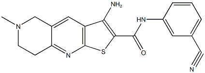 3-amino-N-(3-cyanophenyl)-6-methyl-5,6,7,8-tetrahydrothieno[2,3-b][1,6]naphthyridine-2-carboxamide 结构式