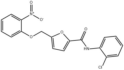 N-(2-chlorophenyl)-5-({2-nitrophenoxy}methyl)-2-furamide 结构式