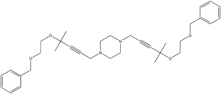 1,4-bis{4-[2-(benzyloxy)ethoxy]-4-methyl-2-pentynyl}piperazine,698390-03-3,结构式