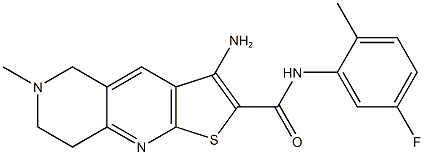 3-amino-N-(5-fluoro-2-methylphenyl)-6-methyl-5,6,7,8-tetrahydrothieno[2,3-b][1,6]naphthyridine-2-carboxamide 化学構造式