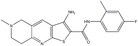 3-amino-N-(4-fluoro-2-methylphenyl)-6-methyl-5,6,7,8-tetrahydrothieno[2,3-b][1,6]naphthyridine-2-carboxamide 结构式