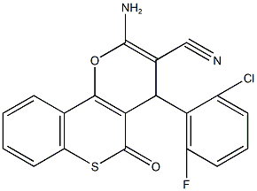 2-amino-4-(2-chloro-6-fluorophenyl)-5-oxo-4H,5H-thiochromeno[4,3-b]pyran-3-carbonitrile,698982-42-2,结构式