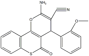 2-amino-4-(2-methoxyphenyl)-5-oxo-4H,5H-thiochromeno[4,3-b]pyran-3-carbonitrile Structure