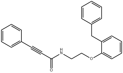 N-[2-(2-benzylphenoxy)ethyl]-3-phenyl-2-propynamide 化学構造式