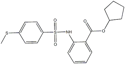 cyclopentyl 2-({[4-(methylsulfanyl)phenyl]sulfonyl}amino)benzoate,698989-43-4,结构式