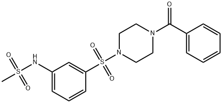 N-{3-[(4-benzoyl-1-piperazinyl)sulfonyl]phenyl}methanesulfonamide Struktur