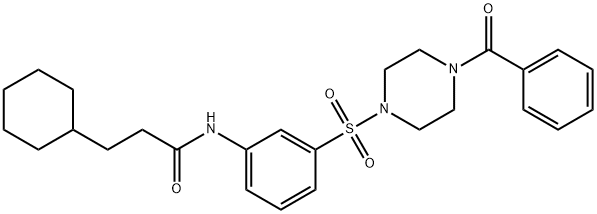 698990-76-0 N-{3-[(4-benzoyl-1-piperazinyl)sulfonyl]phenyl}-3-cyclohexylpropanamide